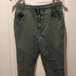 Urban ID mens joggers drawstring elastic waistband faux fly elastic hem size XS